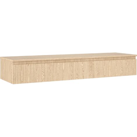 Mexen Rivel Badezimmer-Unterschrank 160 cm mit Arbeitsplatte, 1 Schublade, gerillt, Eiche - 91A20-16023-1-BFC81