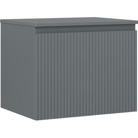 Mexen Rivel Badezimmer-Unterschrank 60 cm mit Arbeitsplatte, 1 Schublade, geriffelt, Grafit matt - 91A20-06047-1-BFC66