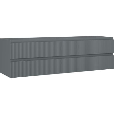Mexen Rivel Badezimmerschrank 160 cm, 2 Schubladen, geriffelt, Graphit Matt - 91A20-16047-2-BFF66