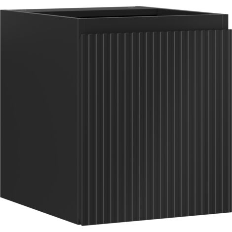 Mexen Rivel Badezimmerschrank 40 cm, 1 Tür, gerillt, schwarz matt - 91A21-04047-1-BF71