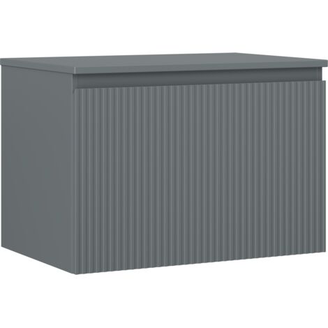 Mexen Rivel Badezimmerschrank 70 cm mit Arbeitsplatte, 1 Schublade, geriffelt, Graphit matt - 91A20-07047-1-BFC66