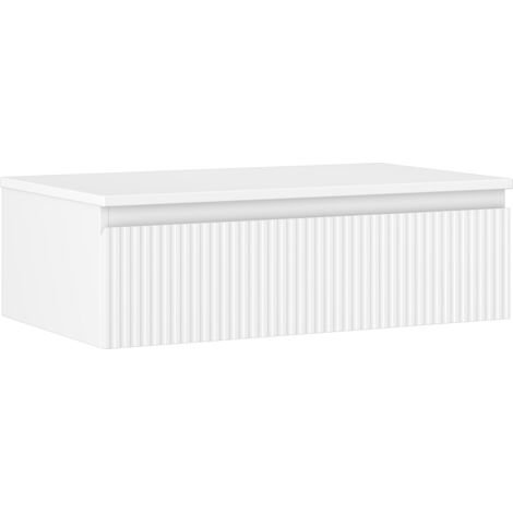 Mexen Rivel Badezimmerschrank 80 cm mit Arbeitsplatte, 1 Schublade, geriffelt, weiß matt - 91A20-08023-1-BFC01