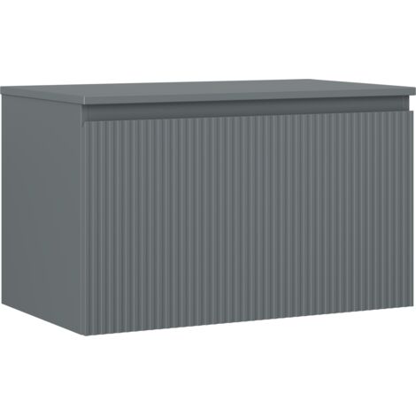 Mexen Rivel Badezimmerschrank 80 cm mit Platte, 1 Schublade, geriffelt, Graphit Matt - 91A20-08047-1-BFC66