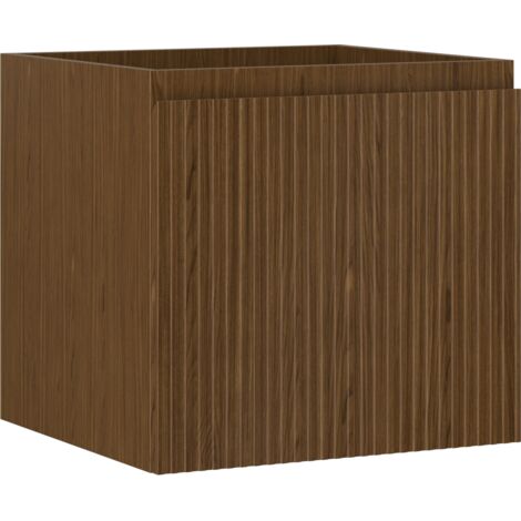 Mexen Rivel Badezimmerschrank für Waschbecken 50 cm, 1 Schublade, gerillt, Nussbaum - 91A20-05047-1-BF86
