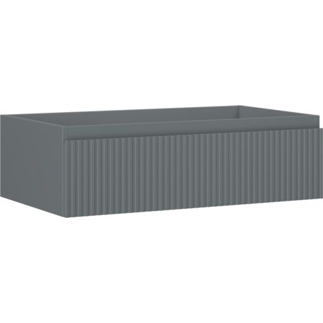 Mexen Rivel Badezimmerschrank für Waschbecken 80 cm, 1 Schublade, geriffelt, Graphit matt - 91A20-08023-1-BF66