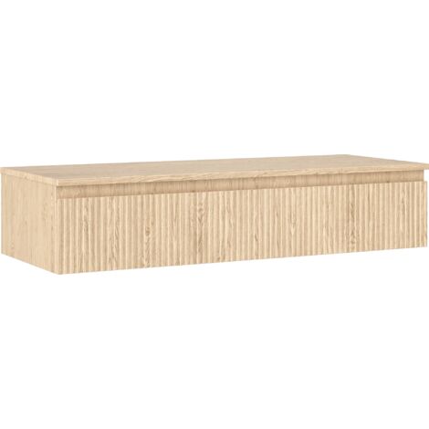 Mexen Rivel Badezimmerschrank für Waschtisch 120 cm mit Platte, 1 Schublade, geriffelt, Eiche - 91A20-12023-1-BFC81