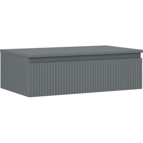 Mexen Rivel Badezimmerschrank unter dem Waschbecken 80 cm mit Arbeitsplatte, 1 Schublade, gerillt, Graphit matt - 91A20-08023-1