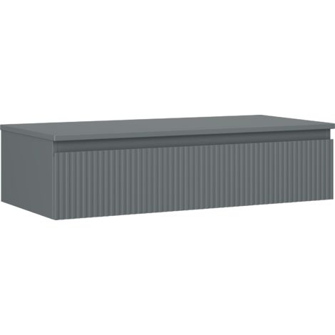 Mexen Rivel Badezimmerschrank unter Waschbecken 100 cm mit Arbeitsplatte, 1 Schublade, geriffelt, Graphit matt - 91A20-10023-1-