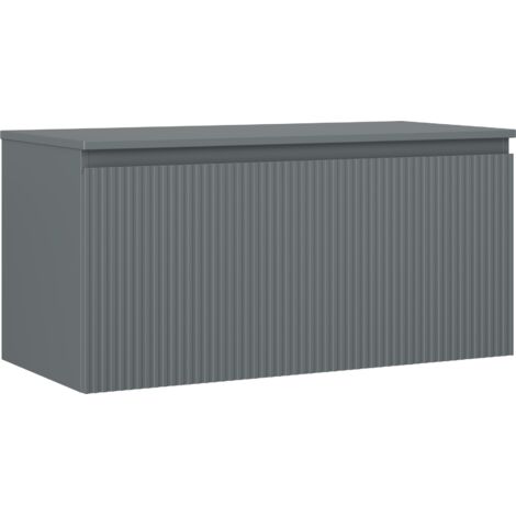 Mexen Rivel Badezimmerschrank unter Waschbecken 100 cm mit Arbeitsplatte, 1 Schublade, geriffelt, Graphit matt - 91A20-10047-1-