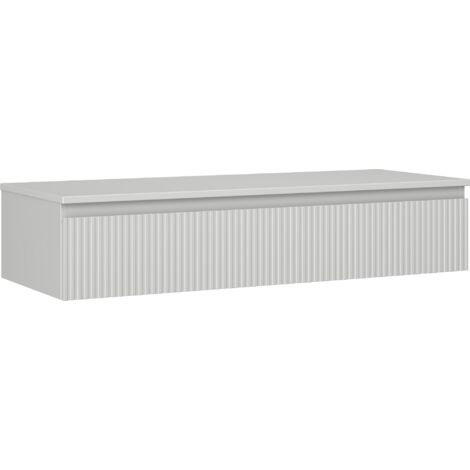 Mexen Rivel Badezimmerschrank unter Waschbecken 120 cm mit Arbeitsplatte, 1 Schublade, geriffelt, grau matt - 91A20-12023-1-BFC