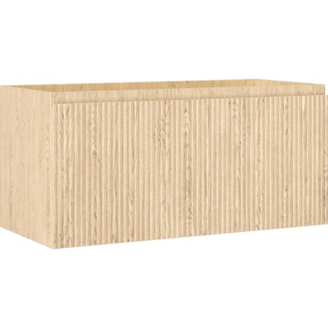 Mexen Rivel Badezimmerschrank Waschtischunterschrank 100 cm, 1 Schublade, geriffelt, Eiche - 91A20-10047-1-BF81