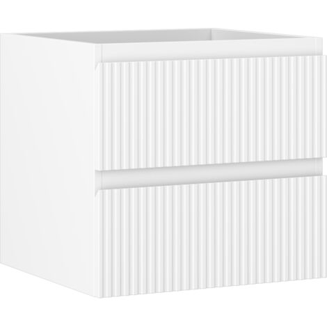 Mexen Rivel Badezimmerunterschrank 50 cm, 2 Schubladen, geriffelt, mattweiß - 91A20-05047-2-BFF01