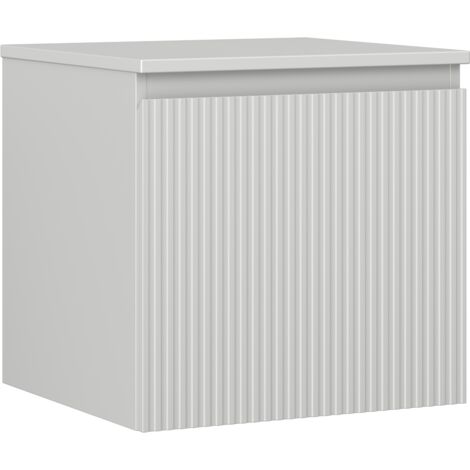 Mexen Rivel Badezimmerunterschrank 50 cm mit Arbeitsplatte, 1 Schublade, geriffelt, grau matt - 91A20-05047-1-BFC62