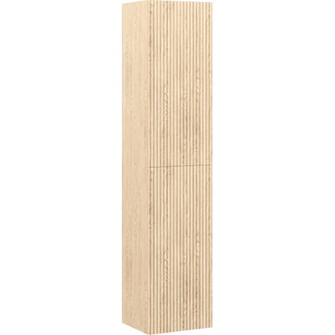Mexen Rivel colonna da bagno 35 cm, 2 porte, scanalata, rovere - 91A21-03016-2-BF81