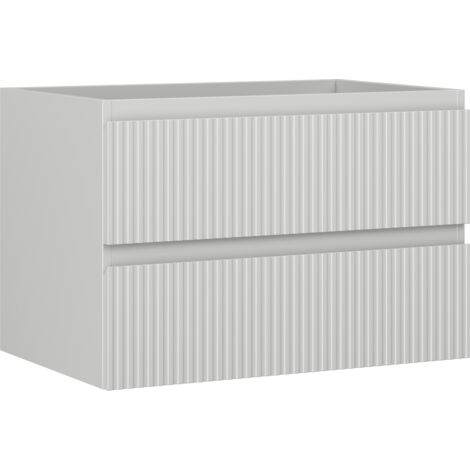 Mexen Rivel gabinete de ba帽o bajo lavabo 70 cm, 2 cajones, acanalado, gris mate - 91A20-07047-2-BFF62