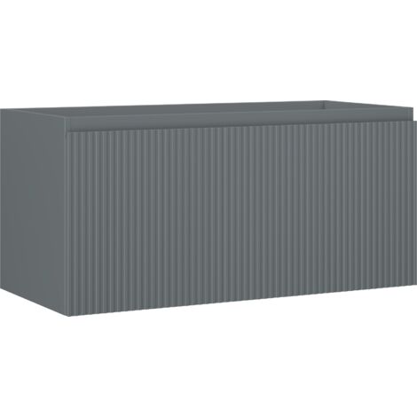 Mexen Rivel gabinete de ba帽o montado debajo del lavabo 100 cm, 1 caj贸n, acanalado, grafito mate - 91A20-10047-1-BF66