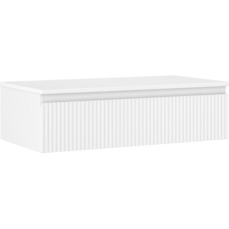 Mexen Rivel meuble de salle de bain sous-lavabo 90 cm avec plateau, 1 tiroir, rainuré, blanc mat - 91A20-09023-1-BFC01