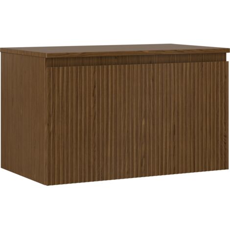 Mexen Rivel meuble de salle de bain sous-vasque 80 cm avec plateau, 1 tiroir, rainuré, noyer - 91A20-08047-1-BFC86