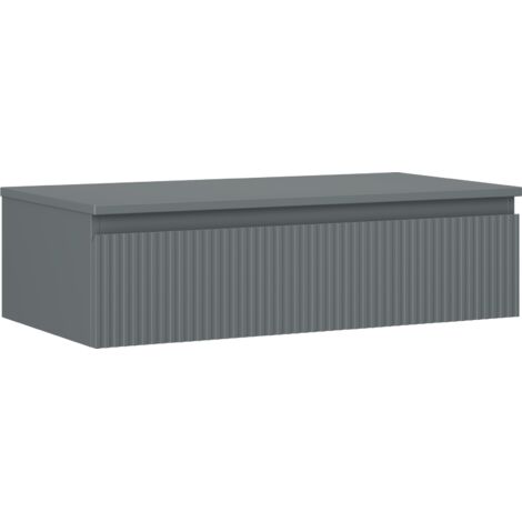 Mexen Rivel meuble de salle de bains sous lavabo 90 cm avec plateau, 1 tiroir, rainuré, graphite mat - 91A20-09023-1-BFC66