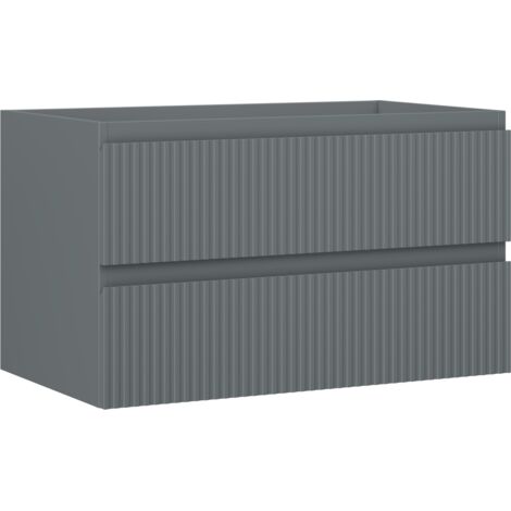 Mexen Rivel meuble sous-lavabo 80 cm, 2 tiroirs, rainuré, graphite mat - 91A20-08047-2-BFF66
