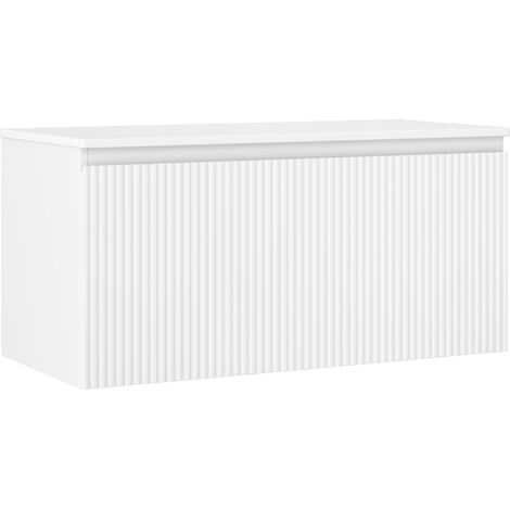 Mexen Rivel mobile bagno sottolavabo 100 cm con piano, 1 cassetto, scanalato, bianco opaco - 91A20-10047-1-BFC01
