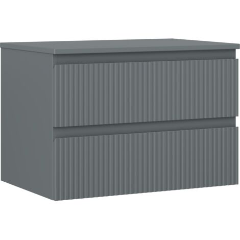 Mexen Rivel mobile bagno sottolavabo 70 cm con piano, 2 cassetti, scanalato, grafite opaco - 91A20-07047-2-BFFC66