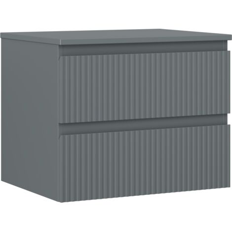 Mexen Rivel mobile da bagno con lavabo 60 cm con piano, 2 cassetti, scanalato, grafite opaco - 91A20-06047-2-BFFC66