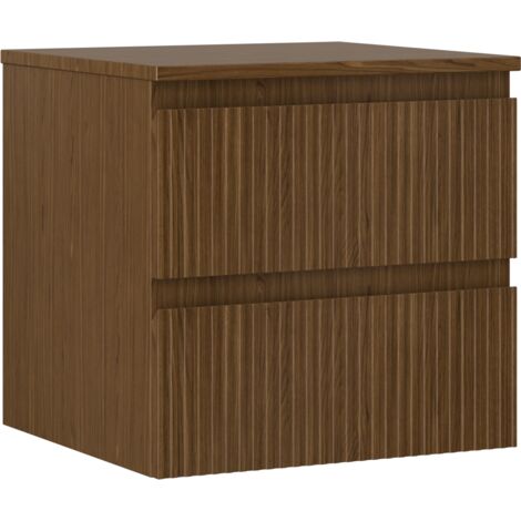 Mexen Rivel mobile da bagno sotto lavabo 50 cm con piano, 2 cassetti, scanalato, noce - 91A20-05047-2-BFFC86