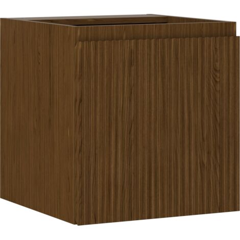 Mexen Rivel mobile da bagno sottolavabo 45 cm, 1 anta, scanalato, noce - 91A21-04547-1-BF86