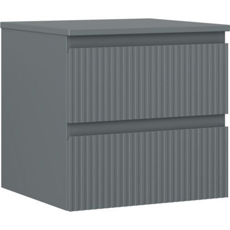 Mexen Rivel mobile da bagno sottolavabo 50 cm con piano, 2 cassetti, scanalato, grafite opaco - 91A20-05047-2-BFFC66