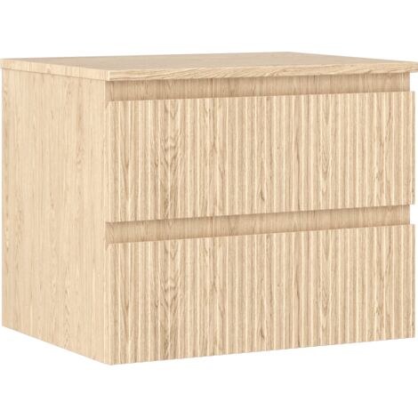 Mexen Rivel mobile da bagno sottolavabo 60 cm con piano, 2 cassetti, scanalato, rovere - 91A20-06047-2-BFFC81