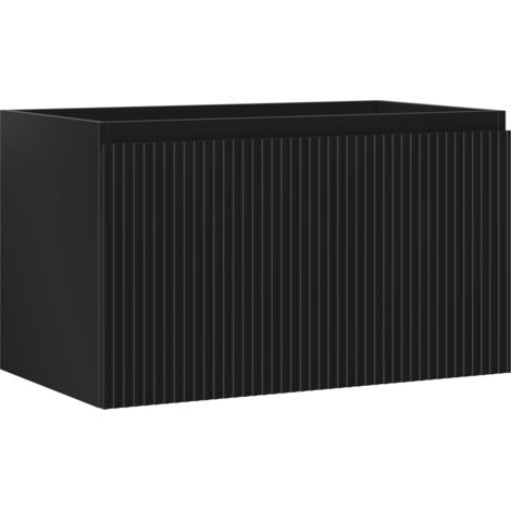 Mexen Rivel mobile da bagno sottolavabo 80 cm, 1 cassetto, scanalato, nero opaco - 91A20-08047-1-BF71