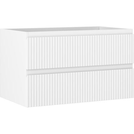 Mexen Rivel mobile da bagno sottolavabo 80 cm, 2 cassetti, scanalato, bianco opaco - 91A20-08047-2-BFF01