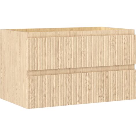 Mexen Rivel mobile da bagno sottolavabo 80 cm, 2 cassetti, scanalato, rovere - 91A20-08047-2-BFF81