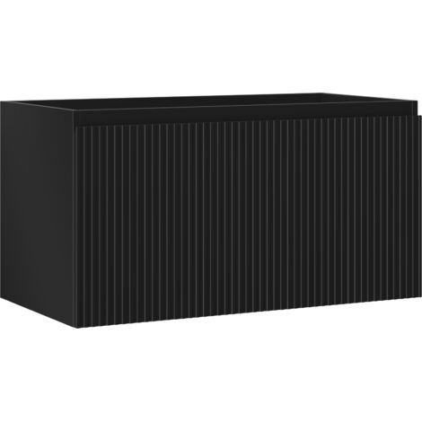 Mexen Rivel mobiletto da bagno da 90 cm, 1 cassetto, rigato, nero opaco - 91A20-09047-1-BF71