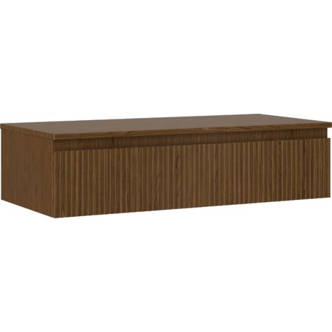 Mexen Rivel mobiletto da bagno sotto-lavabo 100 cm con piano, 1 cassetto, scanalato, noce - 91A20-10023-1-BFC86
