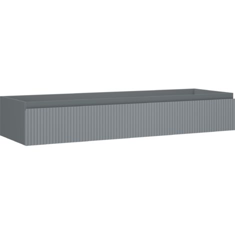 Mexen Rivel mobiletto da bagno sottolavabo 140 cm, 1 cassetto, scanalato, grafite opaco - 91A20-14023-1-BF66