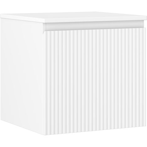 Mexen Rivel mobiletto da bagno sottolavabo 50 cm con piano, 1 cassetto, scanalato, bianco opaco - 91A20-05047-1-BFC01