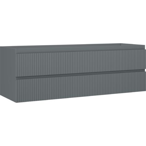 Mexen Rivel mueble de ba帽o bajo lavabo 140 cm, 2 cajones, ranurado, grafito mate - 91A20-14047-2-BFF66
