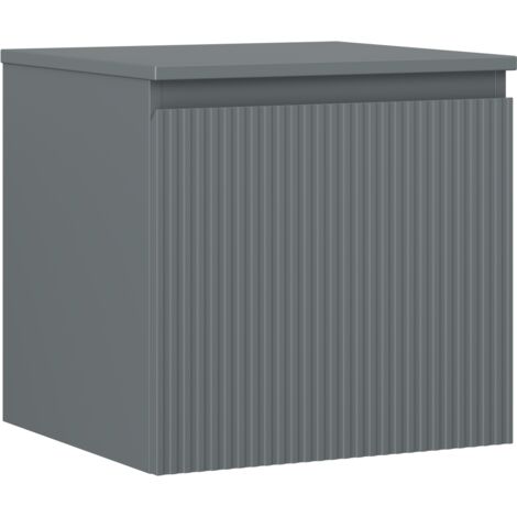 Mexen Rivel mueble de ba帽o bajo lavabo de 50 cm con encimera, 1 caj贸n, ranurado, grafito mate - 91A20-05047-1-BFC66