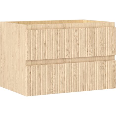 Mexen Rivel mueble de ba帽o bajo lavabo de 70 cm, 2 cajones, ranurado, roble - 91A20-07047-2-BFF81