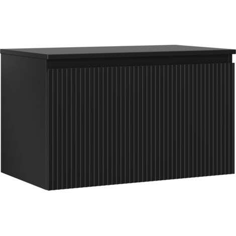 Mexen Rivel mueble de ba帽o bajo lavabo de 80 cm con encimera, 1 caj贸n, ranurado, negro mate - 91A20-08047-1-BFC71