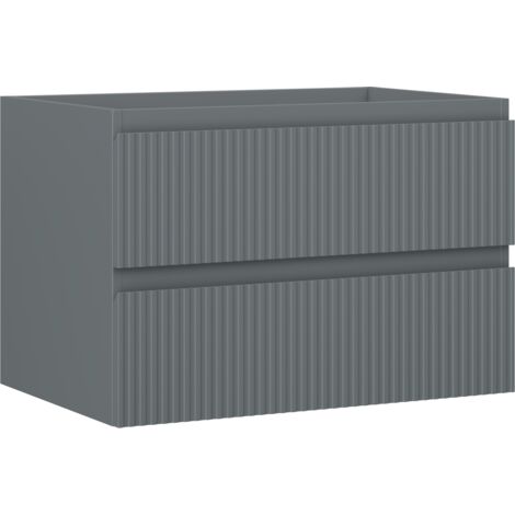 Mexen Rivel mueble de ba帽o para lavabo 70 cm, 2 cajones, ranurado, grafito mate - 91A20-07047-2-BFF66