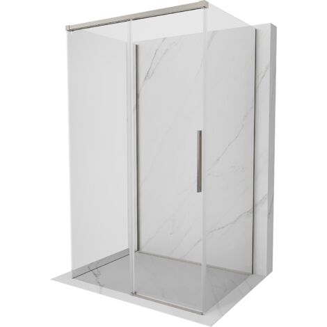 Mexen Rox-3S 3-seitige Schiebeduschkabine 130 x 85 cm, transparent, gebürsteter Nickel - 8C2-130-085-97-00-3S
