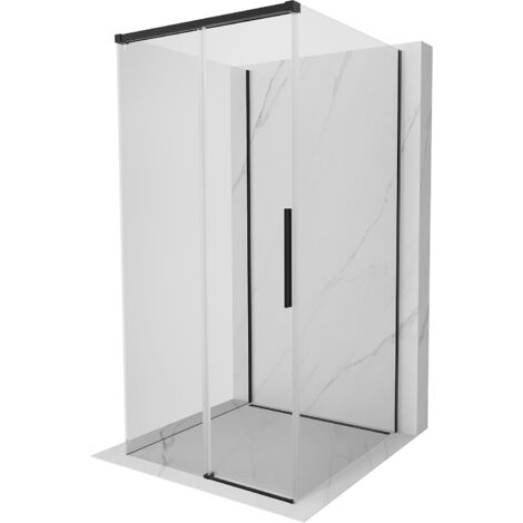 Mexen Rox-3S cabina doccia a 3 lati scorrevole 90 x 90 cm, trasparente, nera - 8C2-090-090-70-00-3S