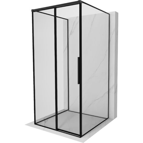 Mexen Rox-3S cabina doccia a 3 lati scorrevole sinistra 110 x 110 cm, cornice nera, nera - 8C2-110-110-70-70-3S-L