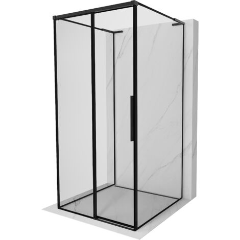 Mexen Rox-3S L cabina doccia a 3 lati scorrevole sinistra 95 x 95 cm, cornice nera, nera - 8C2L-095-095-70-70-3S-L