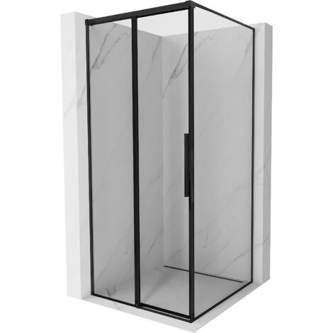 Mexen Rox cabina doccia scorrevole sinistra 100 x 100 cm, cornice nera, nero - 8C2-100-100-70-70-L