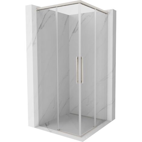 Mexen Rox Duo cabina de ducha corredera 75 x 75 cm, transparente, n铆quel cepillado - 8C2D-075-075-97-00