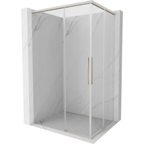 Mexen Rox Duo cabina doccia scorrevole 120 x 75 cm, trasparente, nichel spazzolato - 8C2D-120-075-97-00